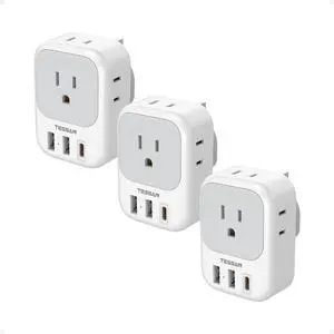 Type G Adapter for Travel 3 Pack, US to UK Plug Adapter Type G Adapter for Travel 3 Pack, US to UK Plug Adapter