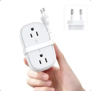 European Travel Plug Adapter with 4 AC Outlets and 2 PD 20W USB C European Travel Plug Adapter with 4 AC Outlets and 2 PD 20W USB C