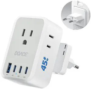 45W European Plug Adapter, US to Europe Universal Travel Adapter 45W European Plug Adapter, US to Europe Universal Travel Adapter
