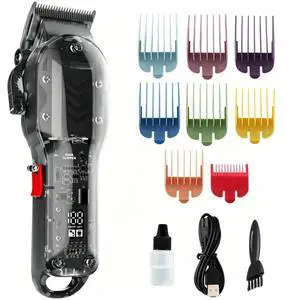 Professional Hair Clippers for Men, Cordless Barber kit for Hair Cutting & Grooming, Hair Clippers Set for Barber Haircut with LED Display 8 Fade Taper Combs(Black) Professional Hair Clippers for Men, Cordless Barber kit for Hair Cutting & Grooming, Hair Clippers Set for Barber Haircut with LED Display 8 Fade Taper Combs(Black)