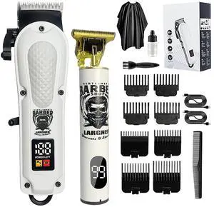 Hair Clippers for Men, Clippers and Trimmers Set, Barber Clippers, Electric Hair Trimmer with Box, Gifts for Men (White-2in1) Hair Clippers for Men, Clippers and Trimmers Set, Barber Clippers, Electric Hair Trimmer with Box, Gifts for Men (White-2in1)
