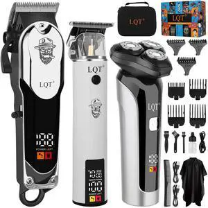 Professional Barber Kit for Men, Cordless Hair Clipper, Trimmer & Rotary Shaver Set with LED Display, USB-C Rechargeable Battery,Precision Blades,Adjustable Speeds,Low Noise,Grooming Gifts for Men Professional Barber Kit for Men, Cordless Hair Clipper, Trimmer & Rotary Shaver Set with LED Display, USB-C Rechargeable Battery,Precision Blades,Adjustable Speeds,Low Noise,Grooming Gifts for Men