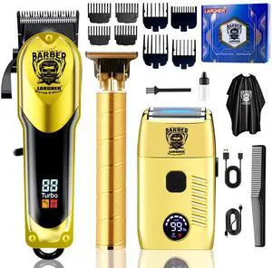 Hair Clippers for Men Professional, Cordless Beard Trimmer & Electric Razor Shavers for Men, Rechargeable 3 Piece Barber Hair Cutting Kit LED Display Men's Grooming Kit Hair Clippers for Men Professional, Cordless Beard Trimmer & Electric Razor Shavers for Men, Rechargeable 3 Piece Barber Hair Cutting Kit LED Display Men's Grooming Kit