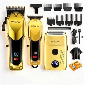 Hair Clippers for Men with LED Display, 3-Piece Cordless Grooming Kit with Hair Clipper, Beard Trimmer, Foil Shaver Complete Set for Home Barber Hair Clippers for Men with LED Display, 3-Piece Cordless Grooming Kit with Hair Clipper, Beard Trimmer, Foil Shaver Complete Set for Home Barber