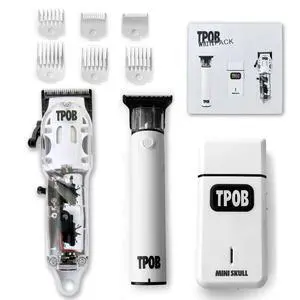 Slime 2 Barber Hair Clippers Trimmer Shaver Set for Men with Matte case and X Fade Blade (Matte White) Slime 2 Barber Hair Clippers Trimmer Shaver Set for Men with Matte case and X Fade Blade (Matte White)