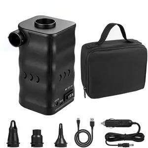 Portable Electric Air Pump with 6000mAh Battery for Quickly Inflatables and Deflation, Powered by USB/Any Standard 12V Vehicle Outlet, 3 Nozzles for Mattresses, Lounger Sofa, Pool Floats, Airbed Portable Electric Air Pump with 6000mAh Battery for Quickly Inflatables and Deflation, Powered by USB/Any Standard 12V Vehicle Outlet, 3 Nozzles for Mattresses, Lounger Sofa, Pool Floats, Airbed