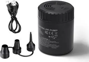 Portable Air Pump with 5000mAh Battery, Type-C Rechargeable Quick-Fill Air Mattress Pump with 3 Nozzles, Perfect Inflator/Deflator Pumps for Outdoor Camping, Pool Toys, Boats, Swimming Ring Portable Air Pump with 5000mAh Battery, Type-C Rechargeable Quick-Fill Air Mattress Pump with 3 Nozzles, Perfect Inflator/Deflator Pumps for Outdoor Camping, Pool Toys, Boats, Swimming Ring