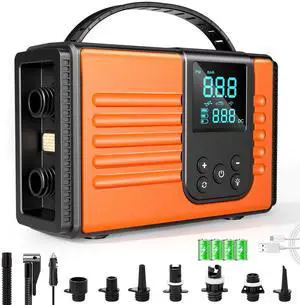 50PSI Paddle Board Electric Pump, 10000mAh SUP Pump with Inflation & Deflation, Rechargeable Paddleboard Pump with Auto-Off, 12V DC & Type-C Air Pump for Paddle Boards, Kayaks, Car Tires, Orange 50PSI Paddle Board Electric Pump, 10000mAh SUP Pump with Inflation & Deflation, Rechargeable Paddleboard Pump with Auto-Off, 12V DC & Type-C Air Pump for Paddle Boards, Kayaks, Car Tires, Orange