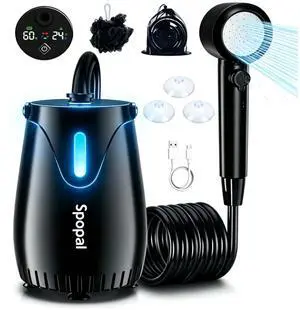 Portable Camping Shower Pump, 8000mAh Rechargeable with Night Light Portable Camping Shower Pump, 8000mAh Rechargeable with Night Light