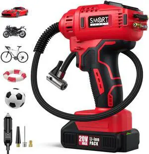 Portable Tire Inflator for Car, 20V/12V Dual-Power & Max 150 PSI Design Portable Tire Inflator for Car, 20V/12V Dual-Power & Max 150 PSI Design