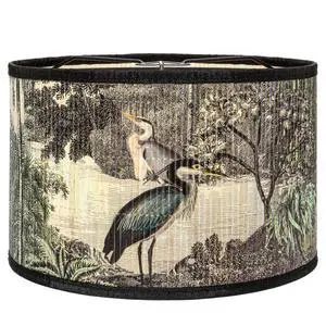 Printed Lampshade Retro Art Deco Lamp Shade Drum Print Chandelier Cover for E26 E27 Lampholder, Decorative Bamboo Lampshade for Floor Table Hanging Light, 11.8 x 7.9 Inch Vintage Japanese Tropical Printed Lampshade Retro Art Deco Lamp Shade Drum Print Chandelier Cover for E26 E27 Lampholder, Decorative Bamboo Lampshade for Floor Table Hanging Light, 11.8 x 7.9 Inch Vintage Japanese Tropical