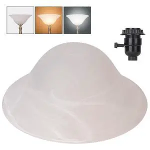 Glass Lamp Shade Replacement for Torchiere Floor Lamps, Lamp Shade for Floor Lamp Suitable for E26 Socket, Standing Lamp Replacement Shade, Alabaster Glass Bowl Shade, E26 Socket Not Include(White) Glass Lamp Shade Replacement for Torchiere Floor Lamps, Lamp Shade for Floor Lamp Suitable for E26 Socket, Standing Lamp Replacement Shade, Alabaster Glass Bowl Shade, E26 Socket Not Include(White)