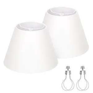 Small Lamp Shades Set of 2, 5.5" Top x 10" Bottom x 6.6" High, Small White Lamp Shades for Table Lamps, Fabric Lampshade Replacement for Bedside Lamp, Wall Sconces, Spider, Clip on Adapters Included Small Lamp Shades Set of 2, 5.5" Top x 10" Bottom x 6.6" High, Small White Lamp Shades for Table Lamps, Fabric Lampshade Replacement for Bedside Lamp, Wall Sconces, Spider, Clip on Adapters Included