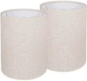 Lampshades set of 2, Tall Lamp Shades, 10" Top X 10" Bottom X 13" High Beige Large Line Fabric Lamp Shades, Easy Assembly Replacement Lampshades Lampshades set of 2, Tall Lamp Shades, 10" Top X 10" Bottom X 13" High Beige Large Line Fabric Lamp Shades, Easy Assembly Replacement Lampshades