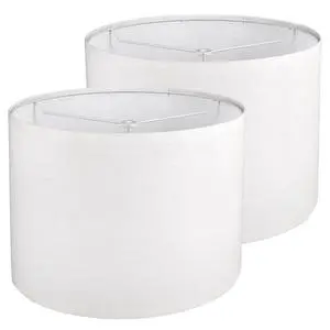 Drum Lamp shades Set of 2, White Line Lamp Shades for Table Lamps Floor Lamp, 13" Top X 13" Bottom X 10" High Large Fabric Lamp Shades, Easy Assembly Replacement Lampshades Drum Lamp shades Set of 2, White Line Lamp Shades for Table Lamps Floor Lamp, 13" Top X 13" Bottom X 10" High Large Fabric Lamp Shades, Easy Assembly Replacement Lampshades
