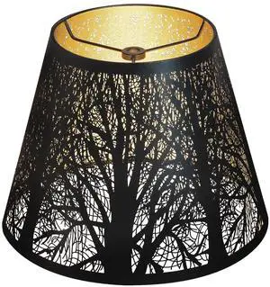 Small Lamp Shade, Barrel Metal Lampshade with Pattern of Trees for Table Lamp and Floor Light, Top Diameter 6 X Bottom Diameter 10 X Height 7.5 Spider Small Lamp Shade, Barrel Metal Lampshade with Pattern of Trees for Table Lamp and Floor Light, Top Diameter 6 X Bottom Diameter 10 X Height 7.5 Spider