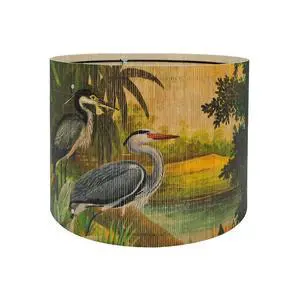 Rustic And Retro Bamboo Drum Lamp shade Tropical Colorful Animals Design Rustic And Retro Bamboo Drum Lamp shade Tropical Colorful Animals Design