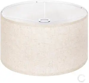 Beige Large Drum Lamp Shades for Floor Lamps, 16" Top x16" Bottom x 9" High, Easy to Assemble, Replacement Linen Lampshades for Table Lamps & Bedside Lamps (1.65" Spider) Beige Large Drum Lamp Shades for Floor Lamps, 16" Top x16" Bottom x 9" High, Easy to Assemble, Replacement Linen Lampshades for Table Lamps & Bedside Lamps (1.65" Spider)
