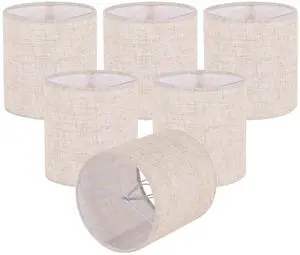 Chandelier Lamp Shades, Small Lamp Shades Clip-on Bulbs Only for Candelabra Bulbs, Beige Chandelier Shades 6 Pcs, Mini Lampshades for Chandeliers 5.1" X 5.1" X 5.3, Home Decor Fabric Linen Lampshade Chandelier Lamp Shades, Small Lamp Shades Clip-on Bulbs Only for Candelabra Bulbs, Beige Chandelier Shades 6 Pcs, Mini Lampshades for Chandeliers 5.1" X 5.1" X 5.3, Home Decor Fabric Linen Lampshade
