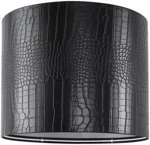 Black Reptile Print Drum Lamp Shade 13"Top x 13"Bottom x 10"High(Spider) Medium Modern Lamp Shades for Table & Bedside Lamp - Top and Bottom Self Trim Lampshades Replacement Black Reptile Print Drum Lamp Shade 13"Top x 13"Bottom x 10"High(Spider) Medium Modern Lamp Shades for Table & Bedside Lamp - Top and Bottom Self Trim Lampshades Replacement