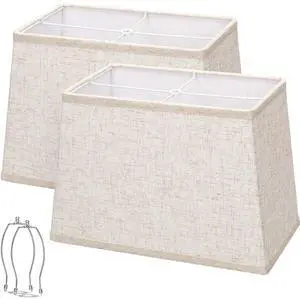 Rectangle Lamp Shades Set of 2, Top 7"x12.5", Bottom 9"x15", Height 10"Large Beige Lampshades for Table Lamps Floor Lamps, Square Lamp Shade Replacement, Spider, Harp Holders Included, Easy Assembly Rectangle Lamp Shades Set of 2, Top 7"x12.5", Bottom 9"x15", Height 10"Large Beige Lampshades for Table Lamps Floor Lamps, Square Lamp Shade Replacement, Spider, Harp Holders Included, Easy Assembly