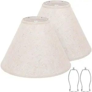 Empire Lamp Shades Set of 2, 6" Top x 16" Bottom x 10.8" High, Large Beige Lamp Shades for Table Lamps Floor Lamps, Natural Linen Lampshades Replacement, Spider, Harp Holders Included, Easy Assembly Empire Lamp Shades Set of 2, 6" Top x 16" Bottom x 10.8" High, Large Beige Lamp Shades for Table Lamps Floor Lamps, Natural Linen Lampshades Replacement, Spider, Harp Holders Included, Easy Assembly