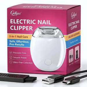 Electric Nail Clipper, with LED Light and Nail Scraps Storage for Safe, Smooth and Mess-Free Nail Care, Electric Nail Clippers for Seniors and Everyday Personal Care, White Electric Nail Clipper, with LED Light and Nail Scraps Storage for Safe, Smooth and Mess-Free Nail Care, Electric Nail Clippers for Seniors and Everyday Personal Care, White