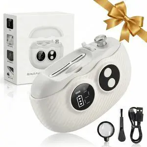 3-in-1 Electric Nail Clipper,Adjustable Blade Opening Baby Nail Trimmer Electric,2-Speed Electric Nail File,Digital Display,Beautiful Gifts for Babies,Adults and the Elderly,White 3-in-1 Electric Nail Clipper,Adjustable Blade Opening Baby Nail Trimmer Electric,2-Speed Electric Nail File,Digital Display,Beautiful Gifts for Babies,Adults and the Elderly,White