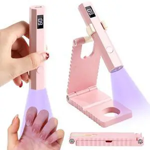 Handheld UV Light for Gel Nails, Mini Flash Cure Nail Dryer with Stand Handheld UV Light for Gel Nails, Mini Flash Cure Nail Dryer with Stand