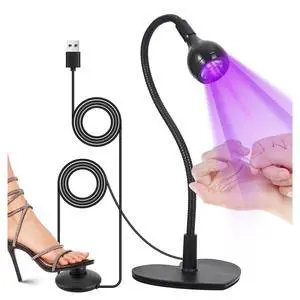 3W Flash Cure Nail Lamp with 365+405nm Dual Wavelength, UV LED Flash Cure Nail Light with Foot Pedal, Goose Neck and Stand for Gel X, Building Gel, Press on Nail 3W Flash Cure Nail Lamp with 365+405nm Dual Wavelength, UV LED Flash Cure Nail Light with Foot Pedal, Goose Neck and Stand for Gel X, Building Gel, Press on Nail