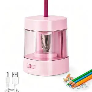 Electric Pencil Sharpener, Automatic Pencil Sharpeners, Light Pink Electric Pencil Sharpener, Automatic Pencil Sharpeners, Light Pink