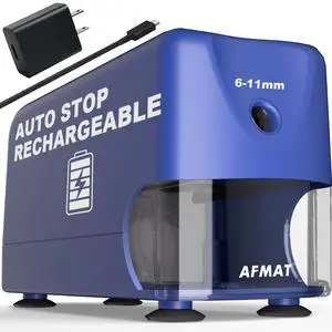 Electric Pencil Sharpener for Classroom, Cordless & Rechargeable, Heavy Duty Pencil Sharpener for 6-11mm No.2/Colored Pencils, 10K+ Uses, Auto Stop, 2s Fast Sharpen, Battery Powered with Adapter Electric Pencil Sharpener for Classroom, Cordless & Rechargeable, Heavy Duty Pencil Sharpener for 6-11mm No.2/Colored Pencils, 10K+ Uses, Auto Stop, 2s Fast Sharpen, Battery Powered with Adapter