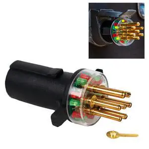 7-Way Round Pin Tractor Trailer Circuit Chaser for Testing Turn Signals, Hazard Lights, Brake Lights and More 7-Way Round Pin Tractor Trailer Circuit Chaser for Testing Turn Signals, Hazard Lights, Brake Lights and More