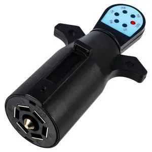 Trailer Light Tester, 7 Pin Trailer Plug Testerwith Red LED, 7 Way Trailer Plug Testerfor Diagnosing and Fixing Trailer Socket Circuit Problems Trailer Light Tester, 7 Pin Trailer Plug Testerwith Red LED, 7 Way Trailer Plug Testerfor Diagnosing and Fixing Trailer Socket Circuit Problems