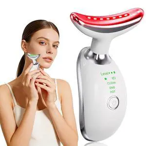 Face and Neck Massager Tool with Heat & 3 Light Therapies, Smart Vibration, Red-Light-Therapy and EMS Modes, Gua Sha Facial Tools for Face and Neck Skin Care and TMJ Relief (White) Face and Neck Massager Tool with Heat & 3 Light Therapies, Smart Vibration, Red-Light-Therapy and EMS Modes, Gua Sha Facial Tools for Face and Neck Skin Care and TMJ Relief (White)