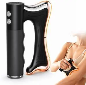 Electric Heated Muscle Scraper Tool, 3-in-1 Gua Sha Massage Tool and Fascia Scraper with Heat and Vibration, Portable Rechargeable Body Massager for Neck, Back, Shoulders, Legs and Arms Electric Heated Muscle Scraper Tool, 3-in-1 Gua Sha Massage Tool and Fascia Scraper with Heat and Vibration, Portable Rechargeable Body Massager for Neck, Back, Shoulders, Legs and Arms