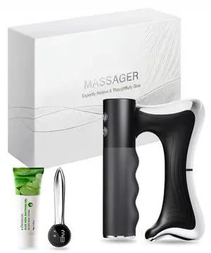 Heated Muscle Scraper, 3-Speed Vibration Body Gua Sha Tool, Black Heated Muscle Scraper, 3-Speed Vibration Body Gua Sha Tool, Black