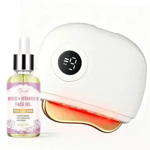 Electric Gua Sha Tool, LED Red Light Therapy for Neck & Face, Facial Massager Tool Device with Rose & Vitamin E Oil, Gift for Wife Mom Electric Gua Sha Tool, LED Red Light Therapy for Neck & Face, Facial Massager Tool Device with Rose & Vitamin E Oil, Gift for Wife Mom