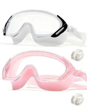 2PCS Swim Goggles,Wide Angle Anti-fog and UV Leak Proof Swimming Goggles,Suitable for Adults Youth(Pink+White) 2PCS Swim Goggles,Wide Angle Anti-fog and UV Leak Proof Swimming Goggles,Suitable for Adults Youth(Pink+White)