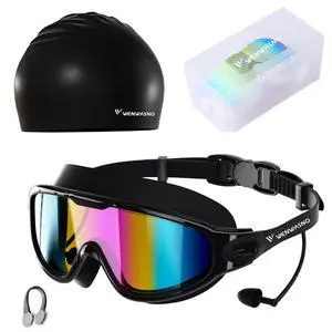 Adult Swimming Goggles Set with Swim Goggles, Swimming Cap, Nose Clip, Earplugs, and Storage Case; Suitable for Men and Women Adult Swimming Goggles Set with Swim Goggles, Swimming Cap, Nose Clip, Earplugs, and Storage Case; Suitable for Men and Women