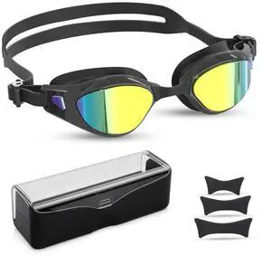 Swim Goggles, Polarized Swimming Goggles, Professional Anti Fog No Leaking UV Protection Wide View Swim Glass for Women Men (Black) Swim Goggles, Polarized Swimming Goggles, Professional Anti Fog No Leaking UV Protection Wide View Swim Glass for Women Men (Black)