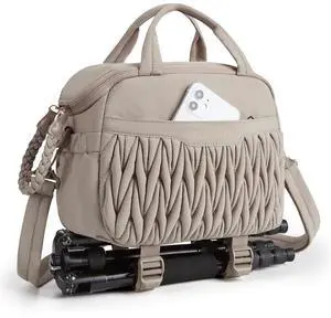 Camera Sling Bag, Portable Small Camera Bags for Photographers with Tripod Holder, Waterproof DSLR/SLR/Cute Camera Case for Women with Rain Cover, Compatible with Sony Canon Nikon, Camel Camera Sling Bag, Portable Small Camera Bags for Photographers with Tripod Holder, Waterproof DSLR/SLR/Cute Camera Case for Women with Rain Cover, Compatible with Sony Canon Nikon, Camel