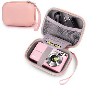 Digital Camera Case Compatible with KODAK PIXPRO FZ55 FZ45 /CAMKORY/CANON IXUS/SONY DSC W830 W800 - Hard Shell Protective Compact Camera Pouch for Vlogging & Travel,Small Carrying Pouch(Pink) Digital Camera Case Compatible with KODAK PIXPRO FZ55 FZ45 /CAMKORY/CANON IXUS/SONY DSC W830 W800 - Hard Shell Protective Compact Camera Pouch for Vlogging & Travel,Small Carrying Pouch(Pink)