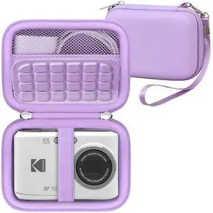 Case for KODAK PIXPRO FZ55/ FZ45/ C1/ FZ53/ FZ43 Digital Camera | Vlogging Camera Hard Carrying Case Protective Travel Bag, Mesh Pocket for Charger, USB Cable, Batteries and SD Card, Purple Case for KODAK PIXPRO FZ55/ FZ45/ C1/ FZ53/ FZ43 Digital Camera | Vlogging Camera Hard Carrying Case Protective Travel Bag, Mesh Pocket for Charger, USB Cable, Batteries and SD Card, Purple