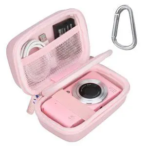 Digital Camera Case for FJFJOPK/for Lecnippy 4K Vlogging Camera/SECHKISS/Fleafer Upgrade FHD 1080P Digital Camera with Mesh Pocket for Accessories SD Card Cable (Case Only) (Pink) Digital Camera Case for FJFJOPK/for Lecnippy 4K Vlogging Camera/SECHKISS/Fleafer Upgrade FHD 1080P Digital Camera with Mesh Pocket for Accessories SD Card Cable (Case Only) (Pink)