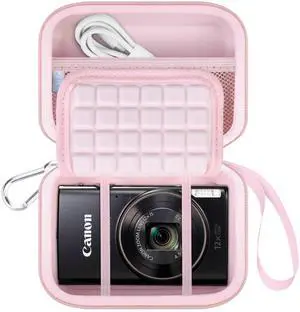 Camera Carrying Case for Canon PowerShot ELPH 360/200/185/180/190/350, Sony Cyber-Shot DSC-W830/WX350/WX500/W810/W800 Digital Camera, Hard EVA Protective Camera Storage Trave Bag, Pink Camera Carrying Case for Canon PowerShot ELPH 360/200/185/180/190/350, Sony Cyber-Shot DSC-W830/WX350/WX500/W810/W800 Digital Camera, Hard EVA Protective Camera Storage Trave Bag, Pink