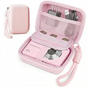 Digital Camera Case Compatible with CAMKORY Digital Point and Shoot/for KODAK PIXPRO FZ45/55 16MP Vlogging/for VAHOIALD FHD 1080P/for IWEUKJLO/for Nsoela, Holder for SD Card More (Pink) Digital Camera Case Compatible with CAMKORY Digital Point and Shoot/for KODAK PIXPRO FZ45/55 16MP Vlogging/for VAHOIALD FHD 1080P/for IWEUKJLO/for Nsoela, Holder for SD Card More (Pink)