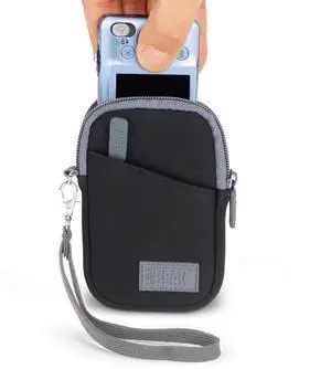 Small Camera Pouch with Wrist Strap, Belt Loop - Small Digital Camera Case Fits Canon Powershot, Sony Cybershot, Nikon Coolpix, Kodak PIXPRO, Lumix zs99 - Fits 4.5 Inch Models (Black) Small Camera Pouch with Wrist Strap, Belt Loop - Small Digital Camera Case Fits Canon Powershot, Sony Cybershot, Nikon Coolpix, Kodak PIXPRO, Lumix zs99 - Fits 4.5 Inch Models (Black)