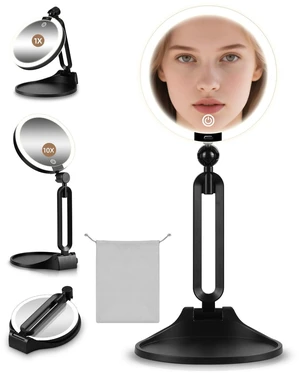 10X/1X Makeup Magnifying Mirror with Lights, 6inch Double-Sided LED Mirror 10X/1X Makeup Magnifying Mirror with Lights, 6inch Double-Sided LED Mirror