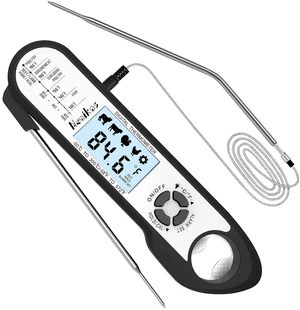 Digital Meat Food Thermometer - 2~3S Instant Read Cooking Thermometer, Backlight, Built-in Magnet, Calibration, Foldable Probe for Kitchen Deep Fry BBQ Grill Roast Turkey Digital Meat Food Thermometer - 2~3S Instant Read Cooking Thermometer, Backlight, Built-in Magnet, Calibration, Foldable Probe for Kitchen Deep Fry BBQ Grill Roast Turkey